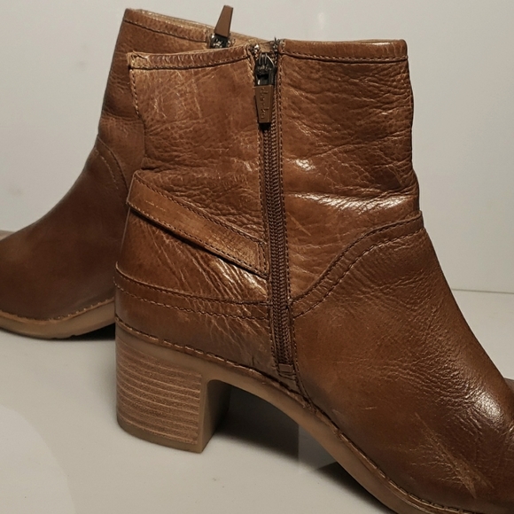 Dansko Hayley Ankle Boot Women's Size 42 Brown Milled Calf Tan Leather Zip Block - Picture 8 of 16